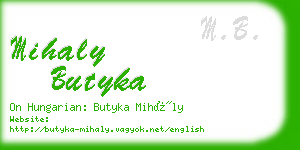 mihaly butyka business card